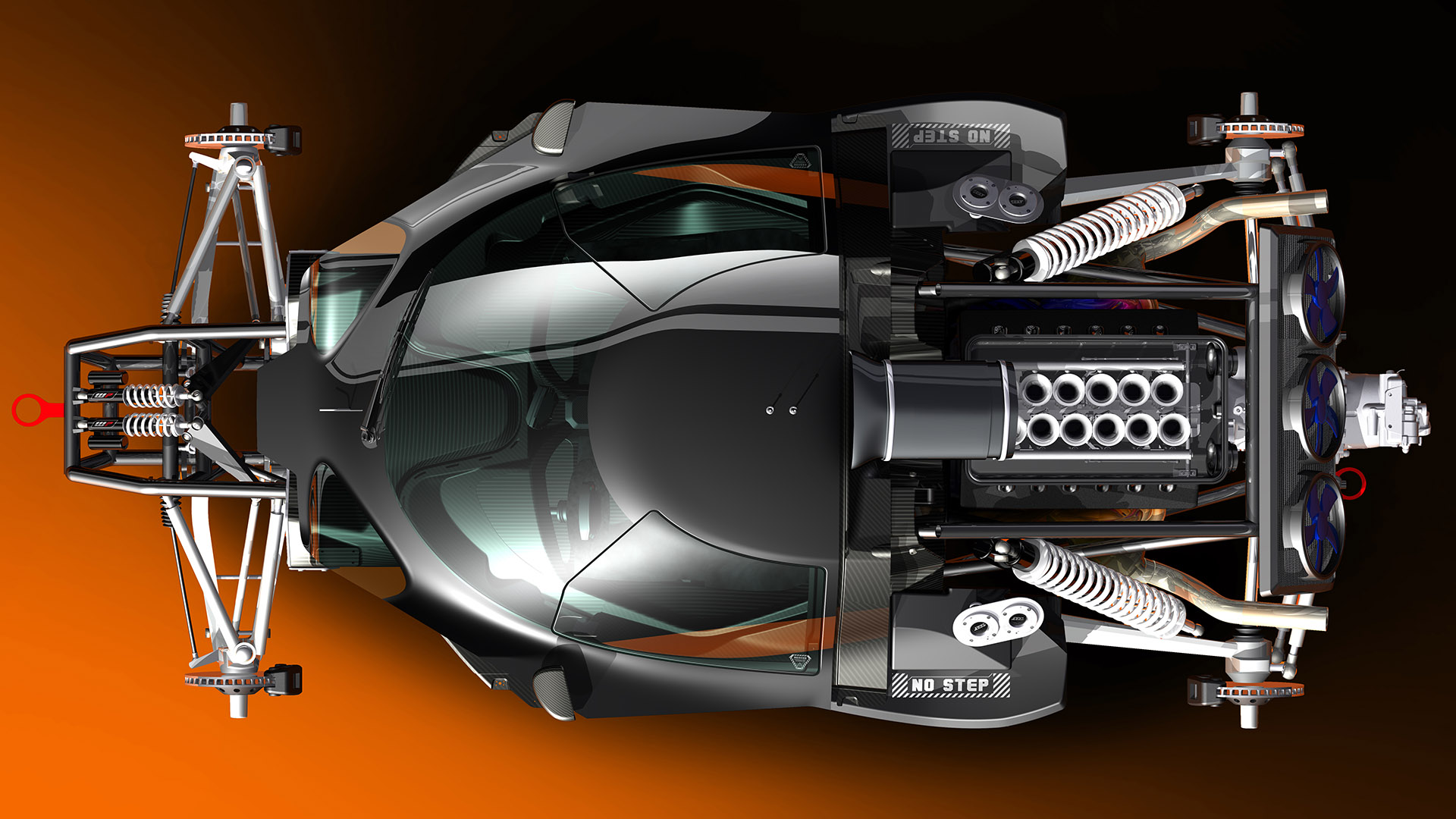 Buggy V12 chassis rendering