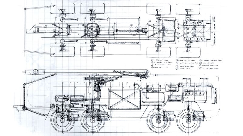 8x8 firetruck handsketch