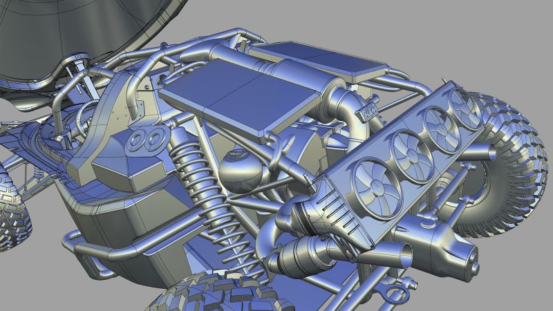 Buggy 3D engine bay