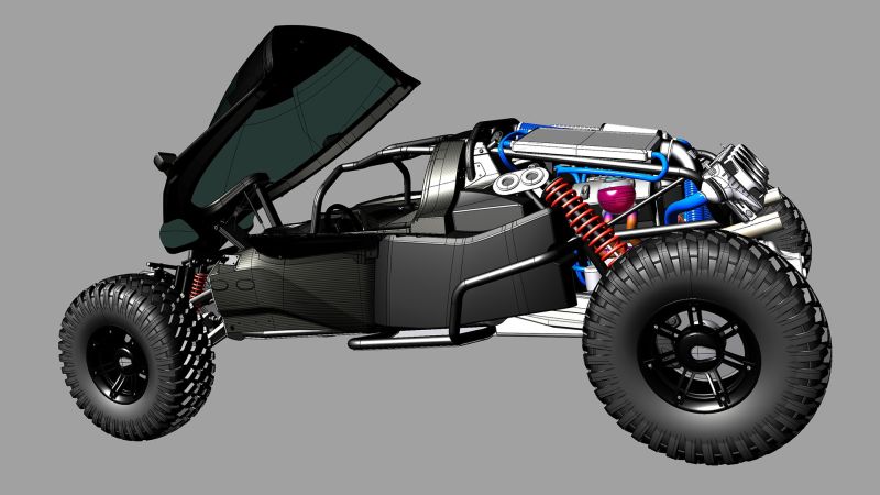 Buggy 3D side shaded