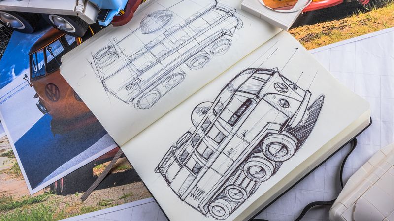 Volkswagen Bulli Fox 8x8 handsketch