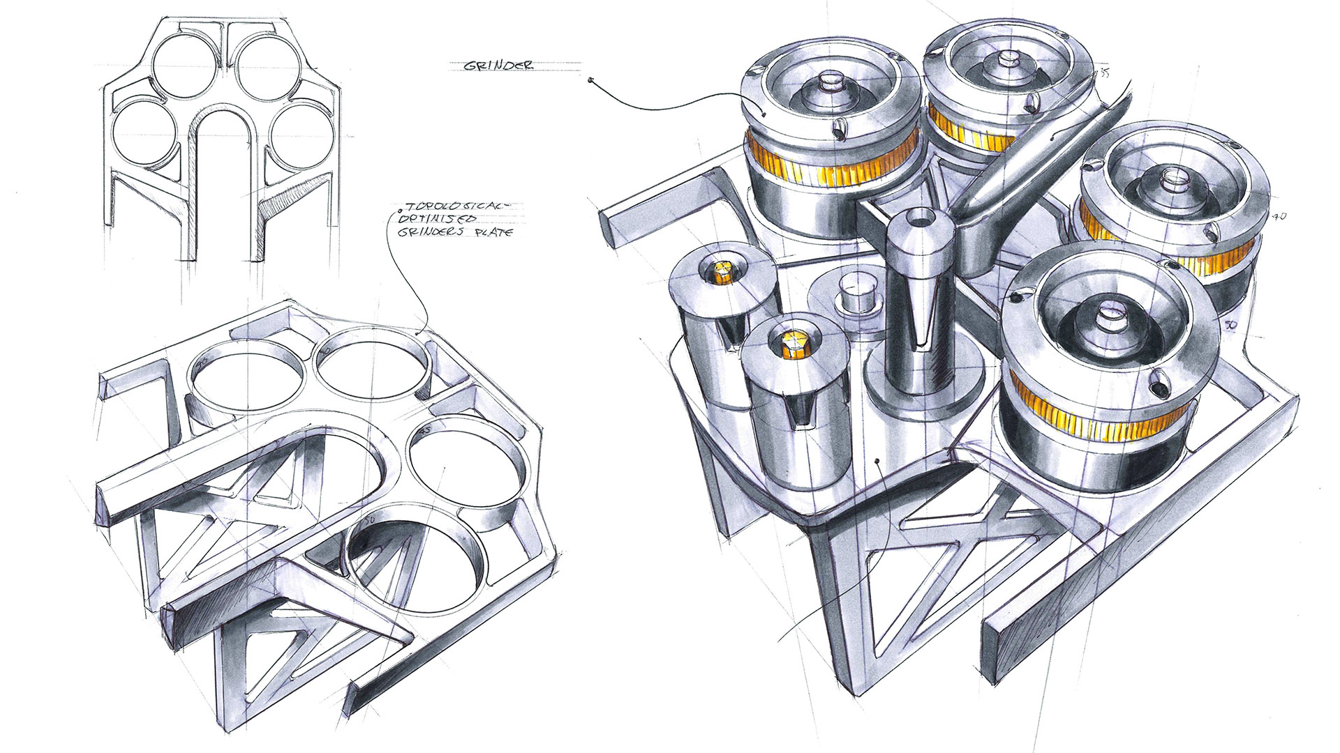 Machine structure marker sketch