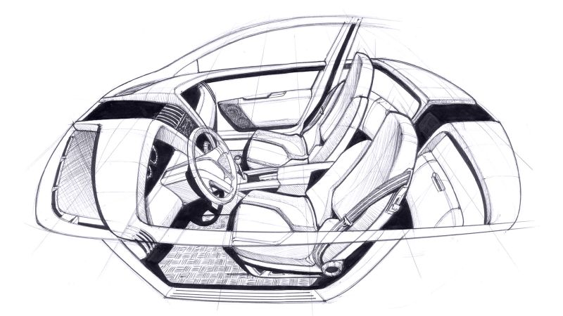 2-seater coupé handsketch