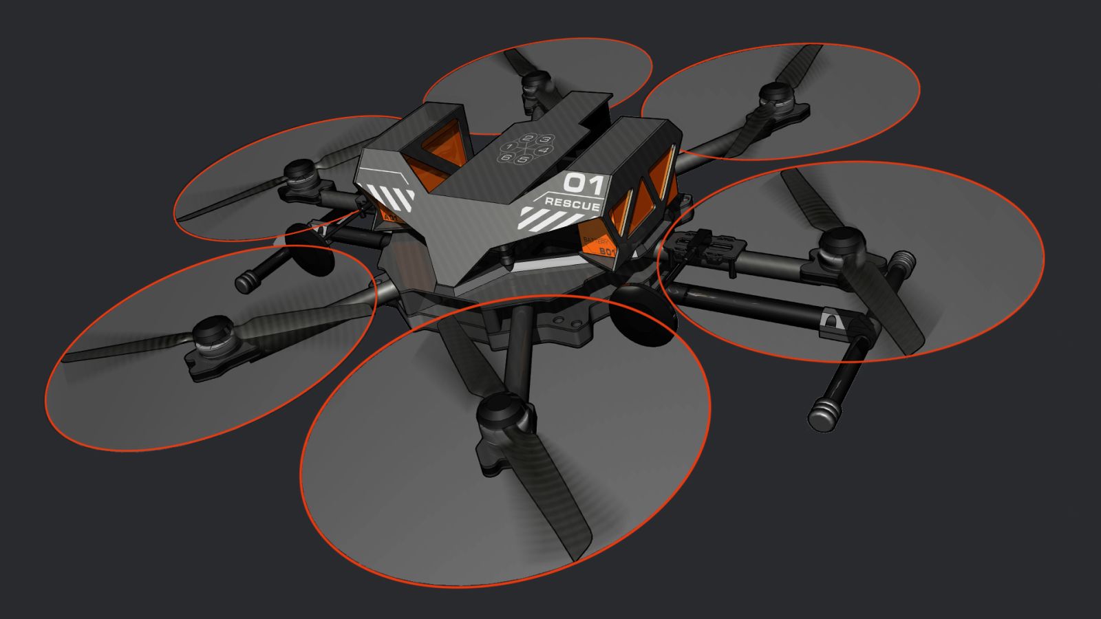 6-blade drone flight