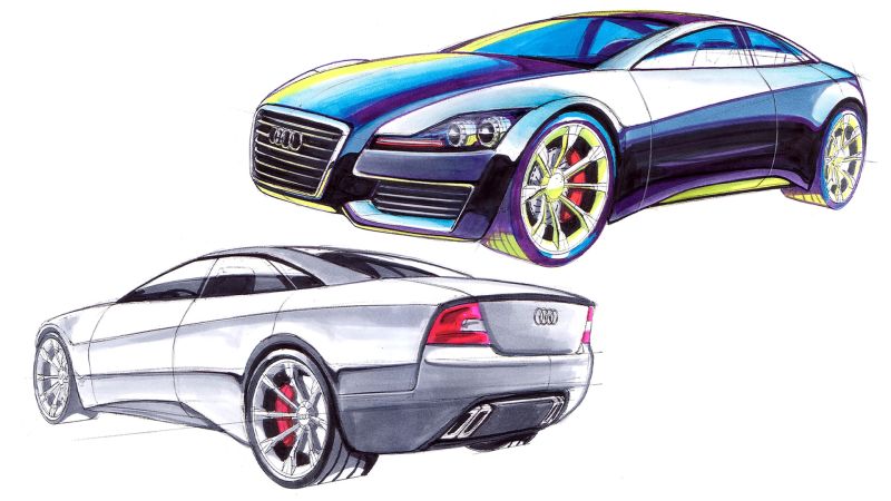 Audi A8 marker sketch