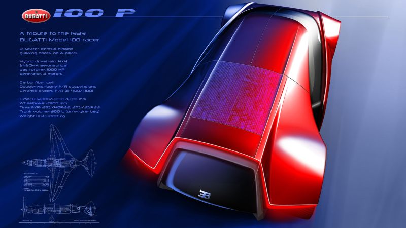 Bugatti 100P rendering