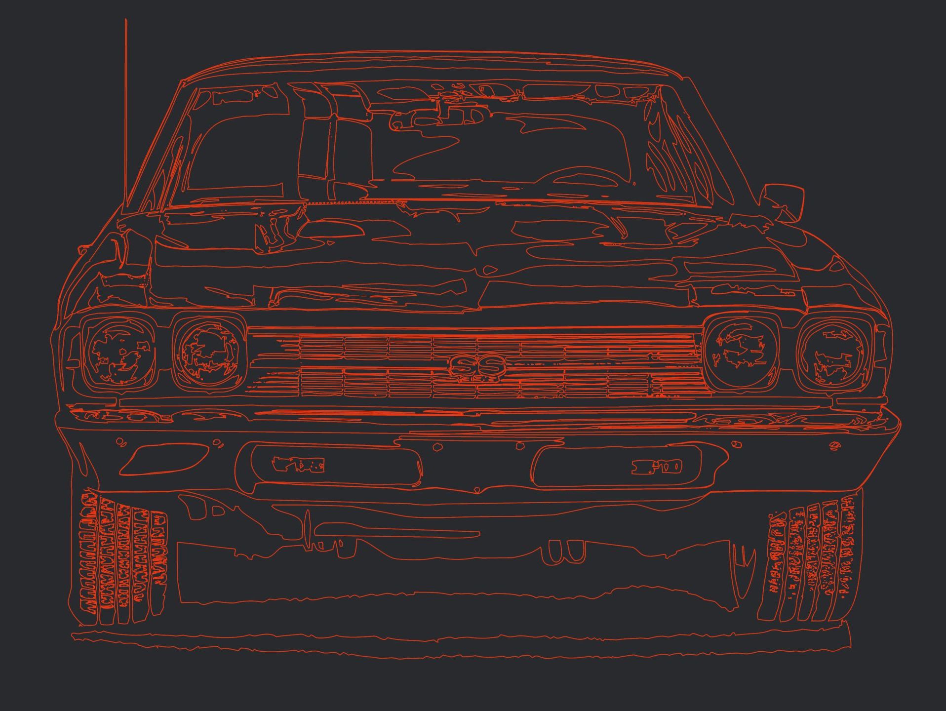 Chevrolet Chevelle SS orange outlines
