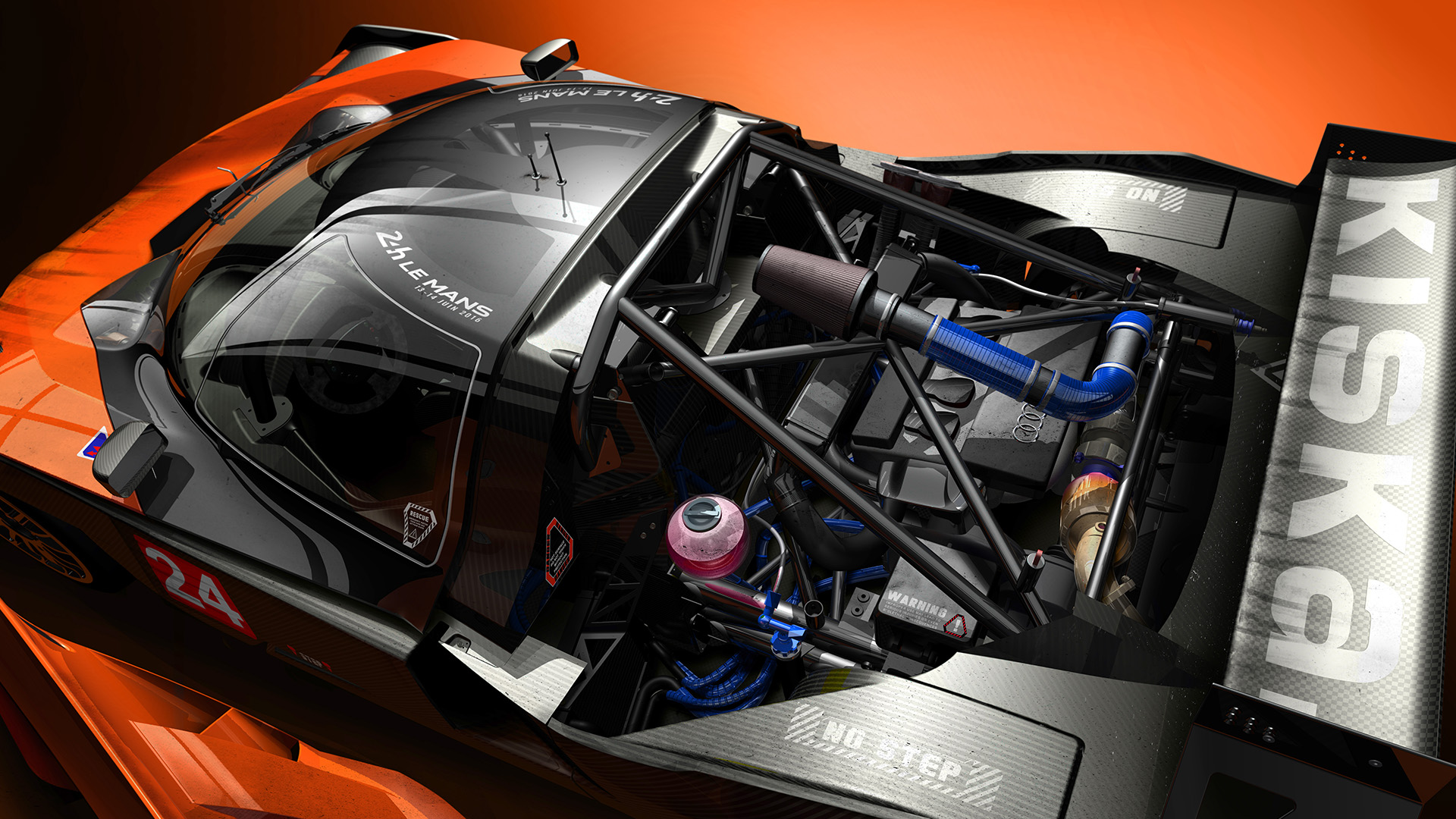 KTM X-BOW GT4 rendering engine bay