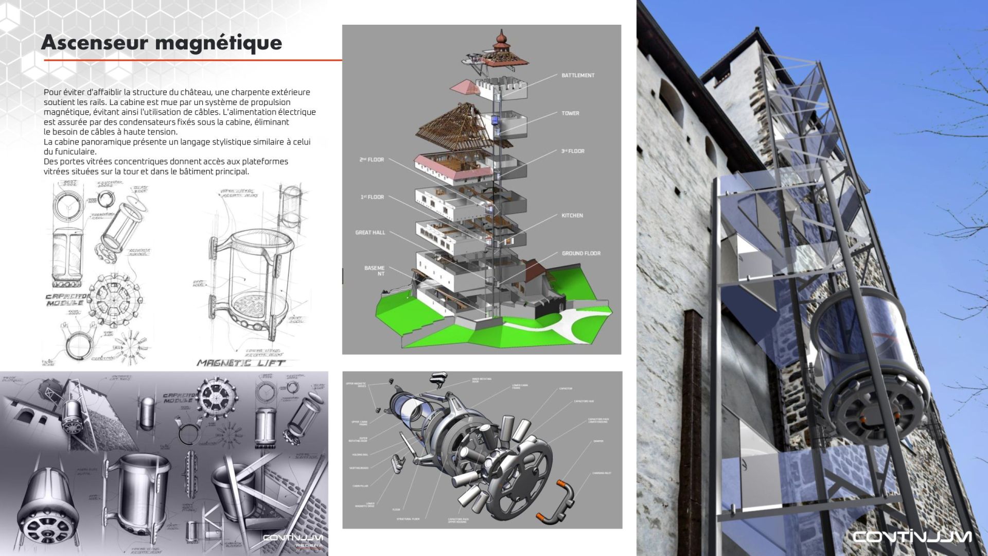 CONTINUUM projet ascenseur dessins CONTINUUM projet ascenseur dessins
