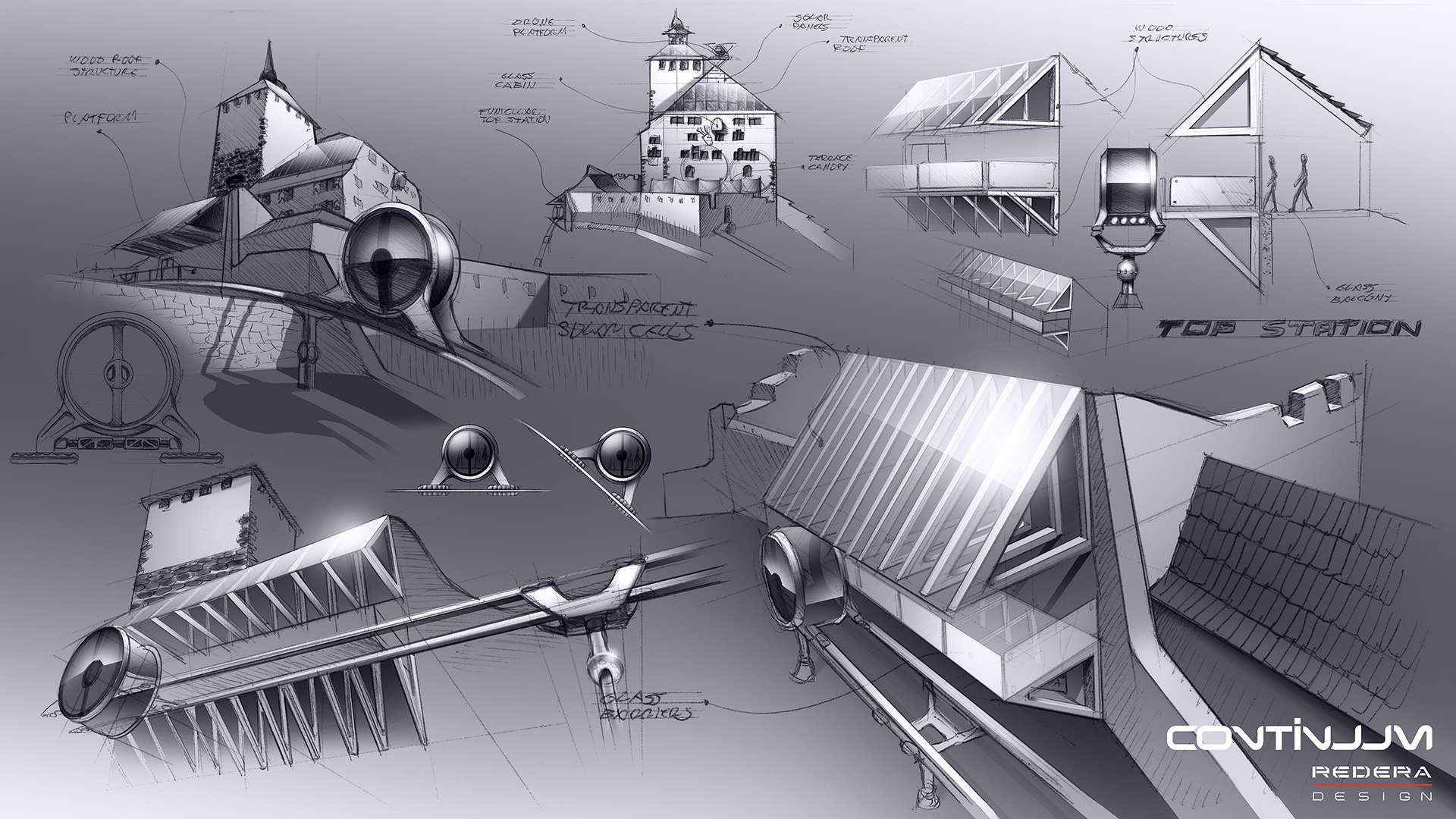 Funicular sketch rendering Funicular sketch rendering